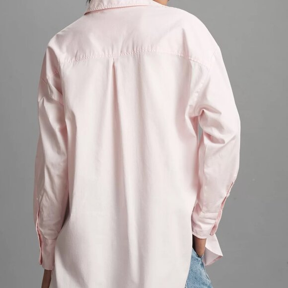 NWT Anthropologie Maeve Bennett Button Down Shirt Light Pink - Picture 3 of 4